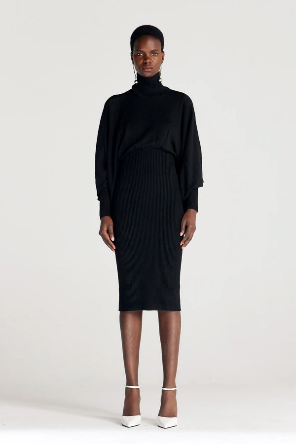 Palmer Harding Resolute Dress Black Knit Draped Dress
