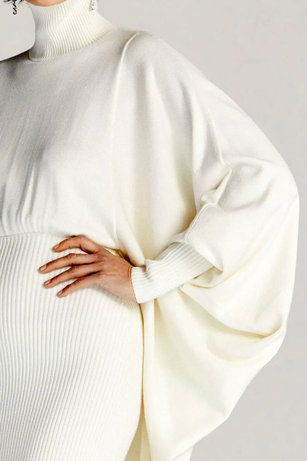 Palmer Harding Resolute Dress Ivory Knit Draped Dress