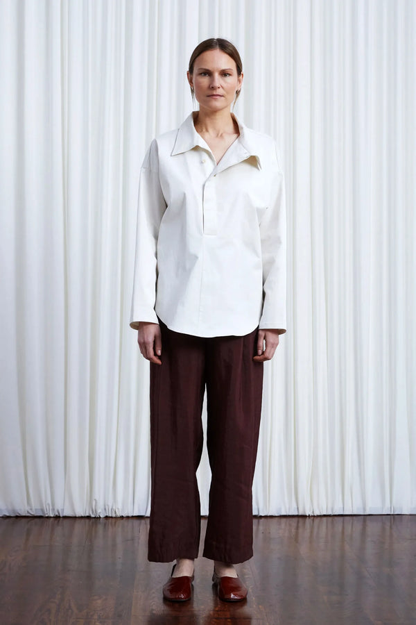 Palmer Harding Sanctuary Shirt Ivory Cotton Asymmetric Collar Shirt