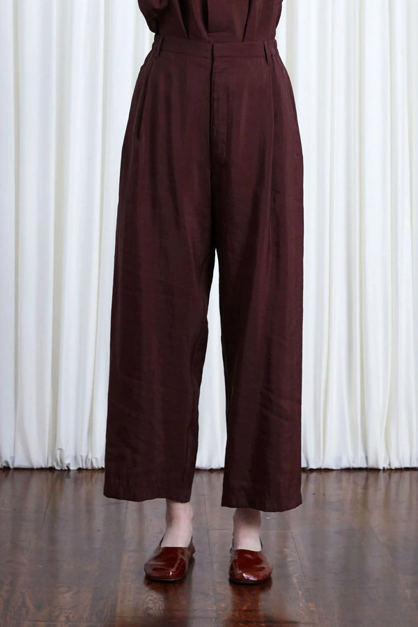 palmer harding Sanctuary Trousers oxblood habotai elastic back relaxed trouser