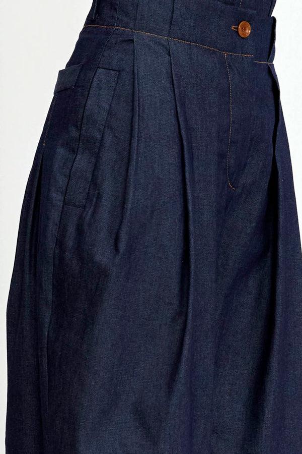 Palmer Harding Solo Trouser Indigo Denim Pleated Trouser