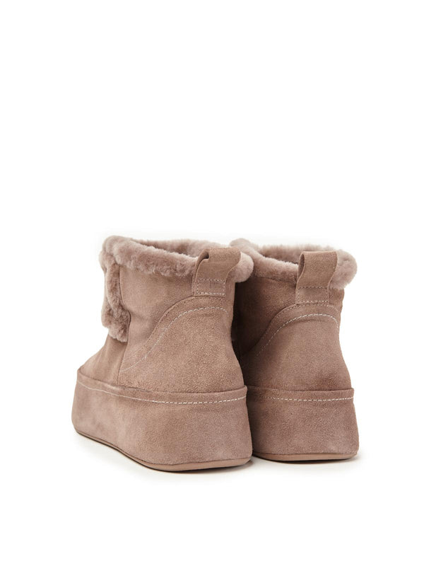 Paloma Barceló Arabela Suede/mouton Taupe/taupe Ankle Boot