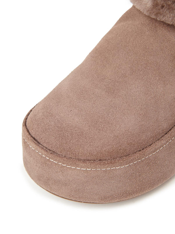 Paloma Barceló Arabela Suede/mouton Taupe/taupe Ankle Boot