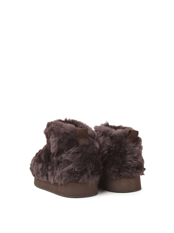 Paloma Barceló Belina Teddy Brown Ankle Boot