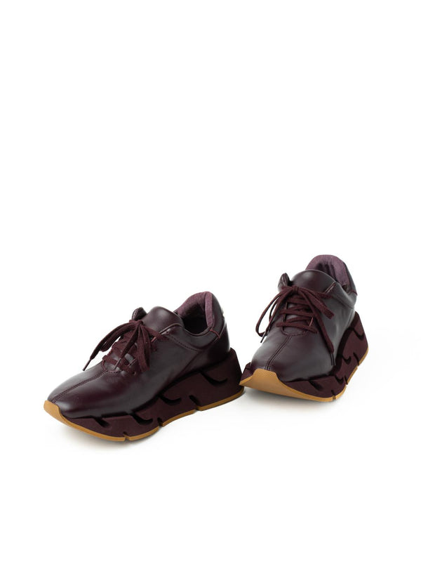 Paloma Barceló Pia Nappa Burgundy Sneakers