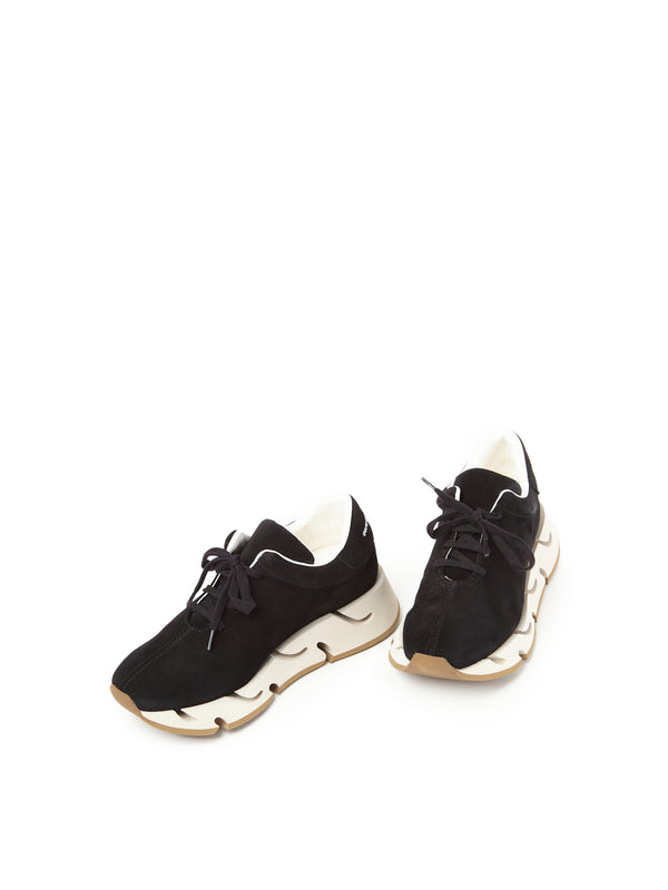 Paloma Barceló Pia Suede Black Sole Latte Sneaker