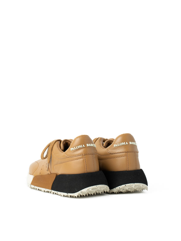 Paloma Barceló Sabela Nappa Camel Sneakers