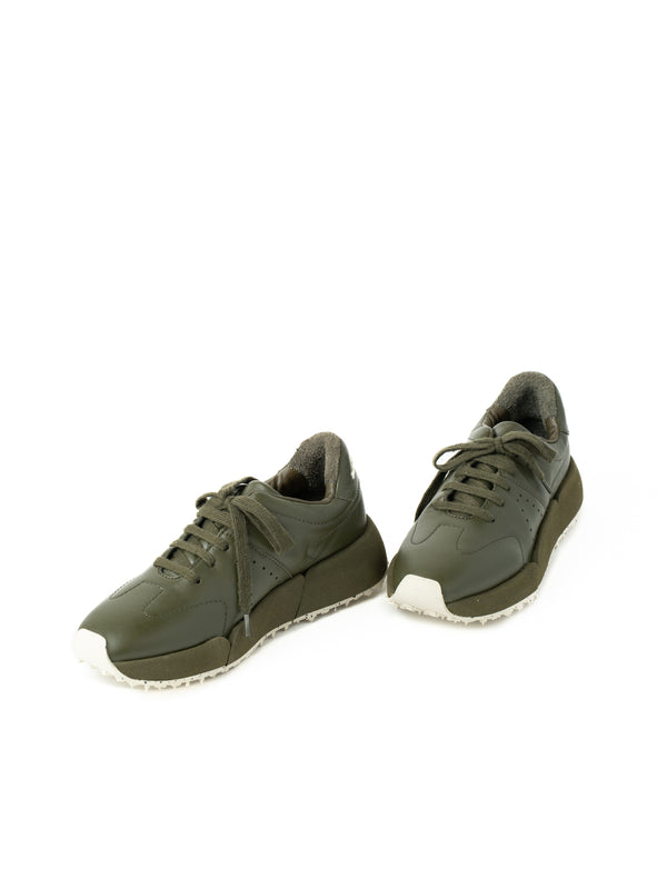 Paloma Barceló Sabela Nappa Khaki Sneakers