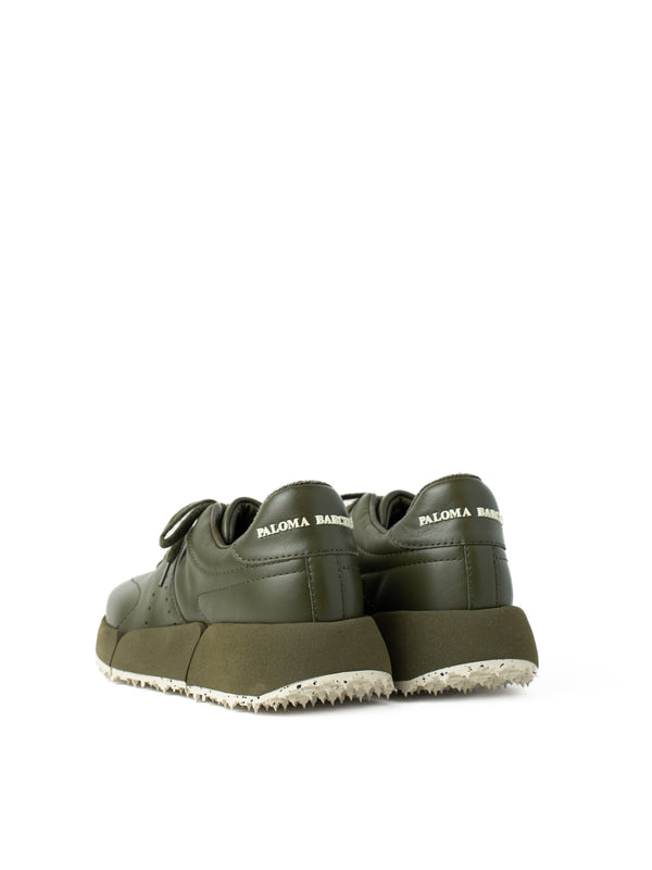 Paloma Barceló Sabela Nappa Khaki Sneakers