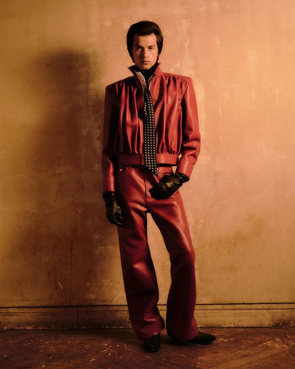 Palomo Spain Ass-Air Cherry Leather Trousers