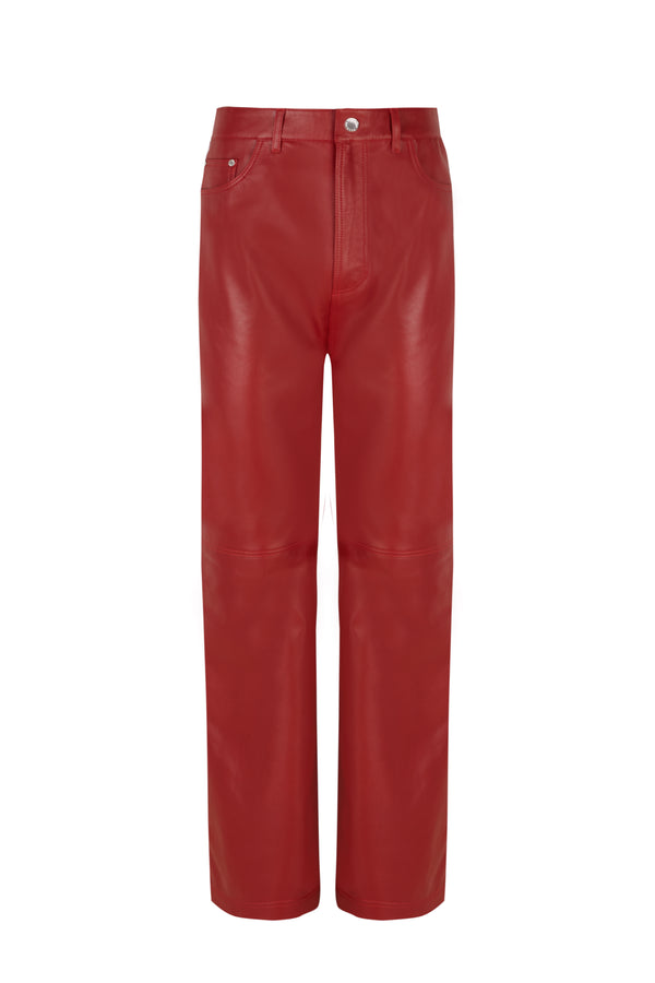 palomo spain Ass-Air Cherry Leather Trousers