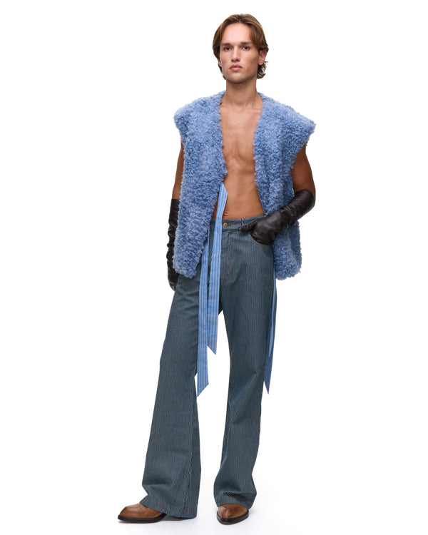 Palomo Spain Ass-Air Flared Denim Stripes Trousers