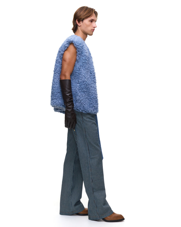 Palomo Spain Ass-Air Flared Denim Stripes Trousers