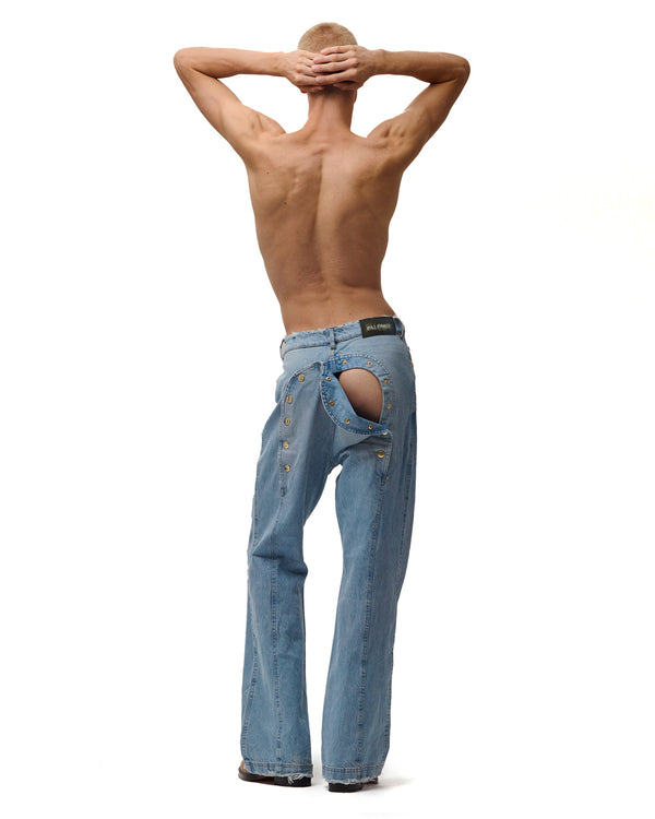 palomo spain Ass-Air Flared Light Denim Trousers