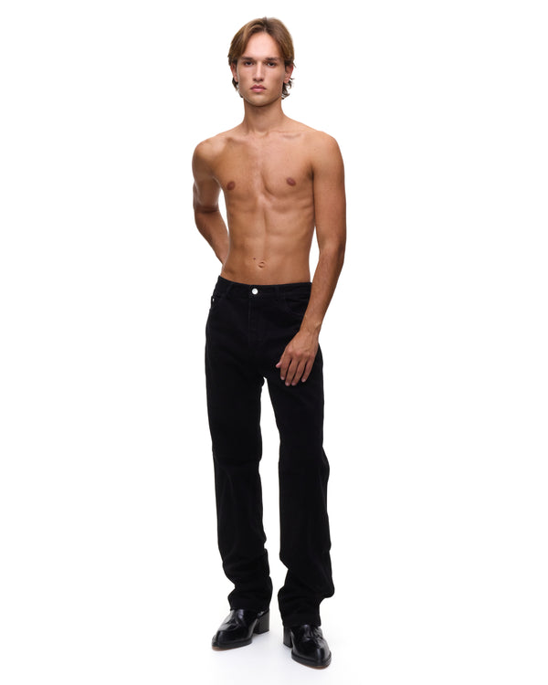 Palomo Spain Ass-Air Straight Black Denim Trousers