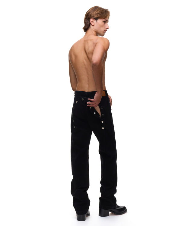 palomo spain Ass-Air Straight Black Denim Trousers