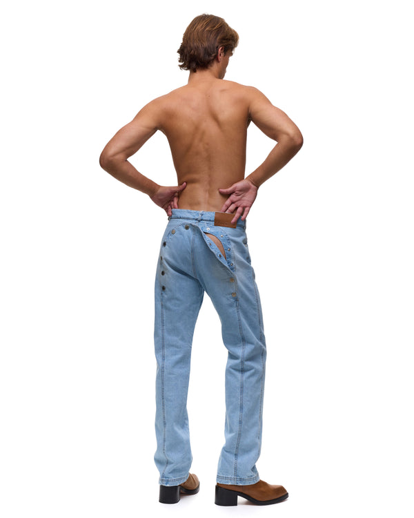 palomo spain Ass-Air Straight Light Denim Trousers