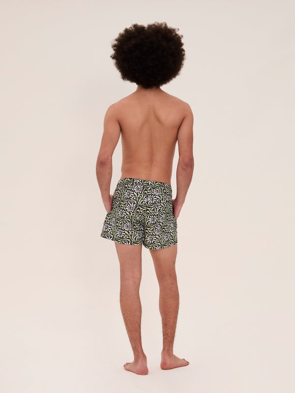 Palomo Spain Black Floral Swim Boxers
