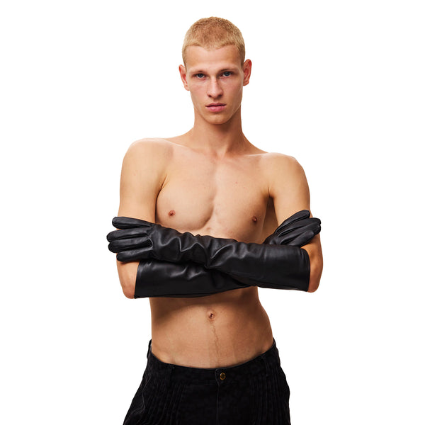 Palomo Spain Black Leather Gloves