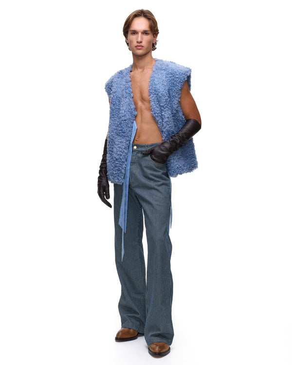 Palomo Spain Blue Fur Vest