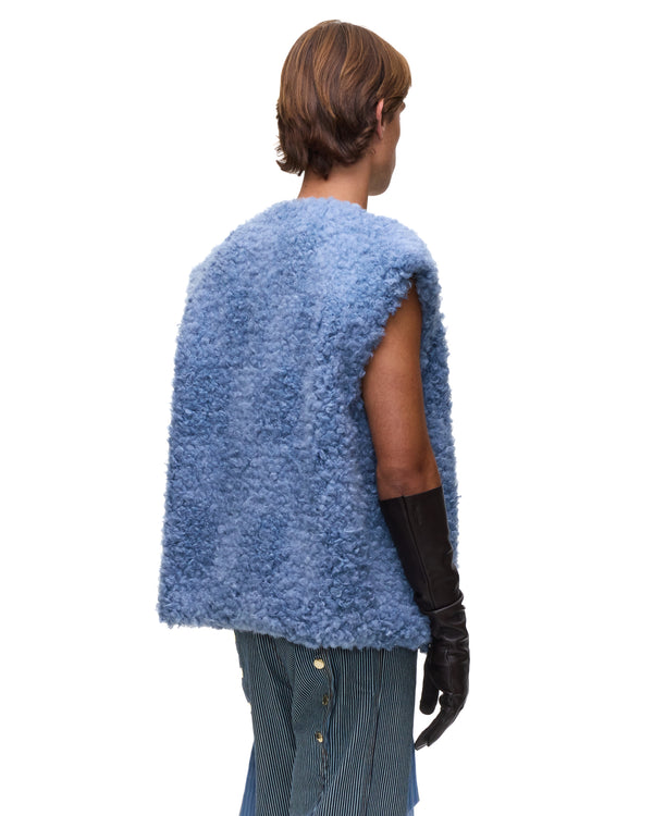 Palomo Spain Blue Fur Vest