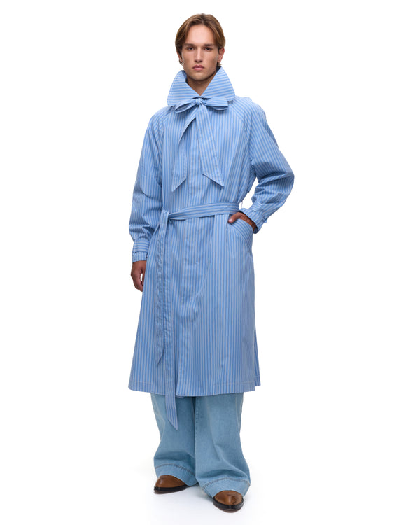 palomo spain Blue Stripes Trench Coat