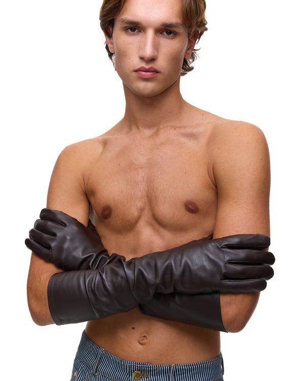 Palomo Spain Brown Leather Gloves