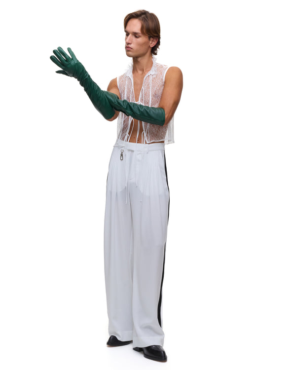 Palomo Spain Cruising Tailored B&W Satin Trousers