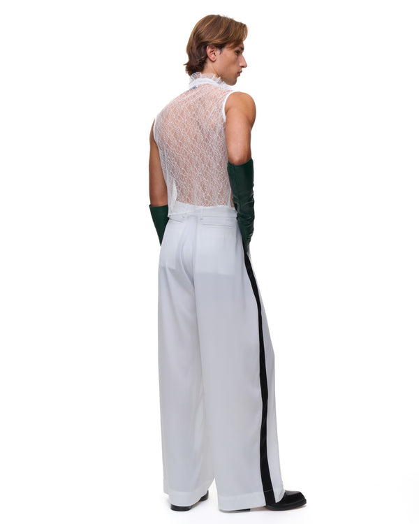 Palomo Spain Cruising Tailored B&W Satin Trousers