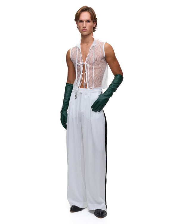 palomo spain Cruising Tailored B&W Satin Trousers