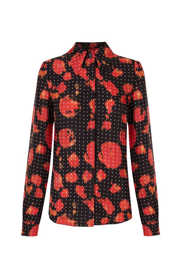 palomo spain Fernando Red Printed Shirt