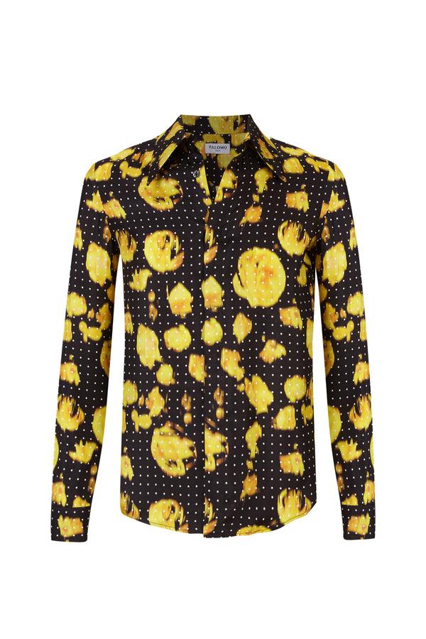 palomo spain Fernando Yellow Printed Shirt