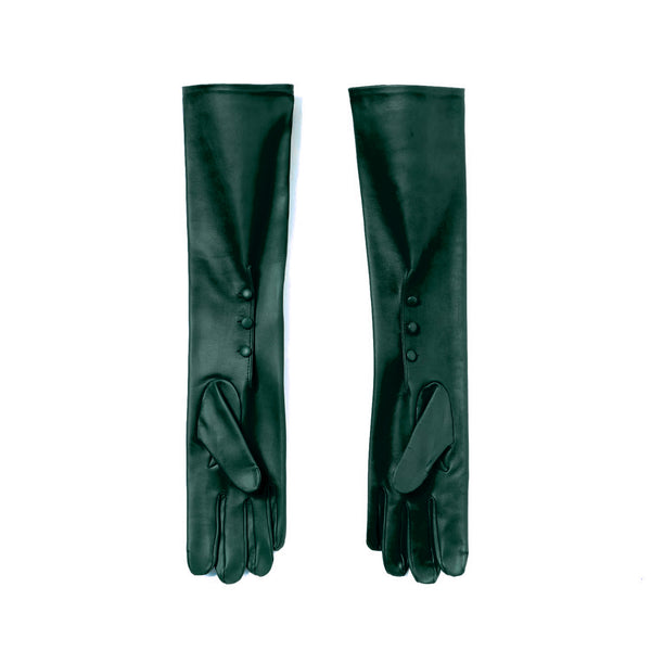 Palomo Spain Green Leather Gloves