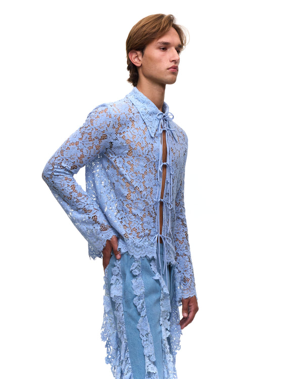 Palomo Spain Jonathan Blue Lace Shirt
