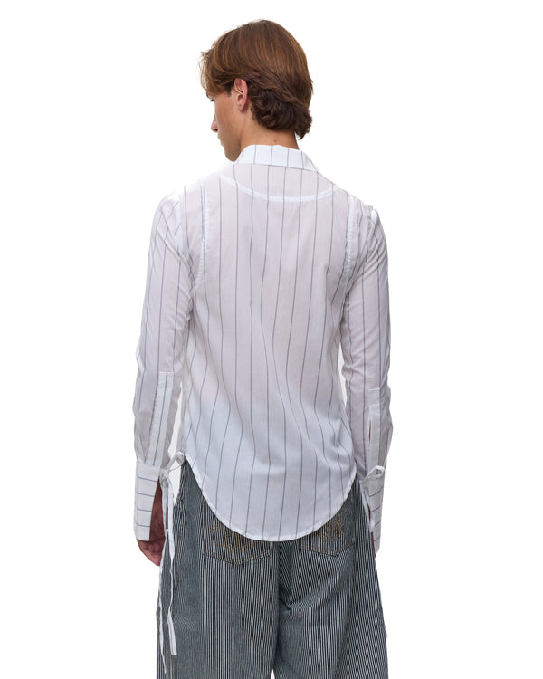 Palomo Spain Nic White Striped Shirt