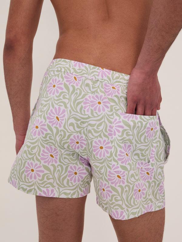 Palomo Spain White Floral Swim Boxers