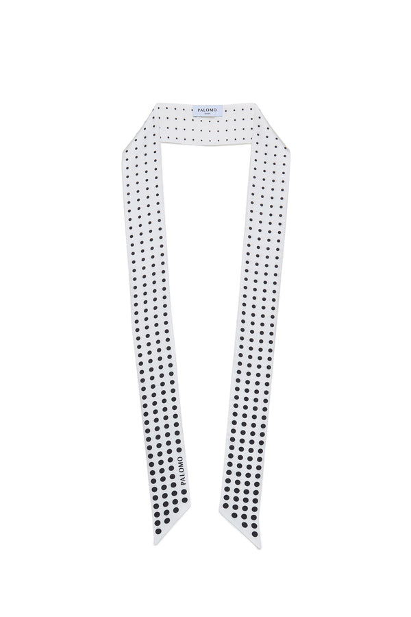 palomo spain White Printed Twilly Scarf