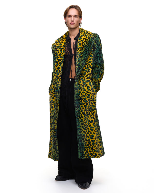 Palomo Spain Yellow Leopard Fur Coat