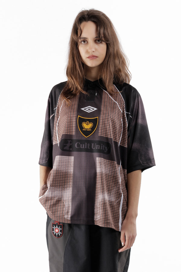 Pam Perks And Mini Cult Unity Check Polo Beige Black