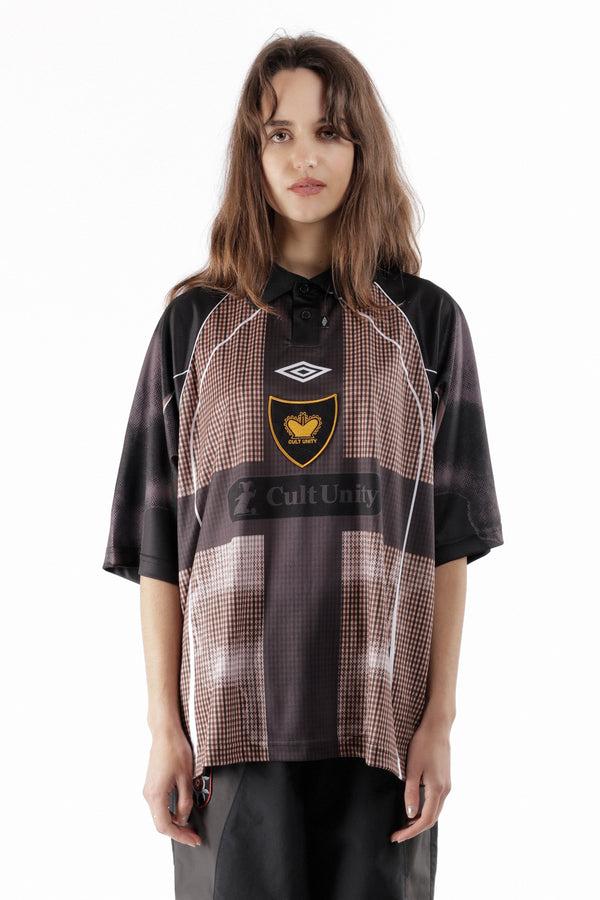 Pam Perks And Mini Cult Unity Check Polo Beige Black