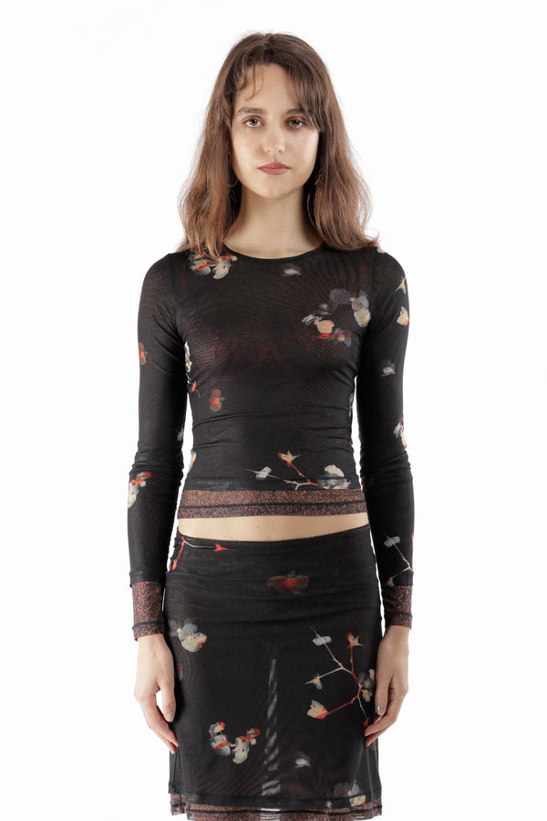 pam perks and mini ECKHAUS LATTA - DUET TOP BLACK PANSY