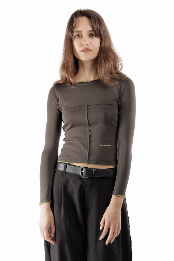 Pam Perks And Mini ECKHAUS LATTA - LAPPED BABY CREWNECK CHARCOAL EDGE