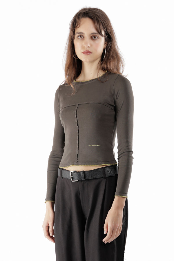 pam perks and mini ECKHAUS LATTA - LAPPED BABY CREWNECK CHARCOAL EDGE