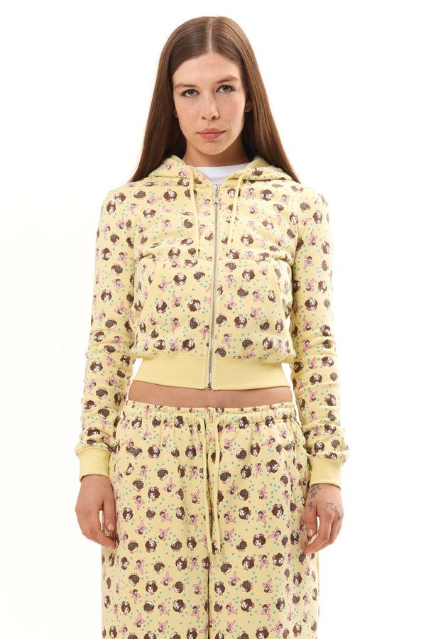 pam perks and mini GIRL BABY YELLOW SHRUNK BABY HOODIE