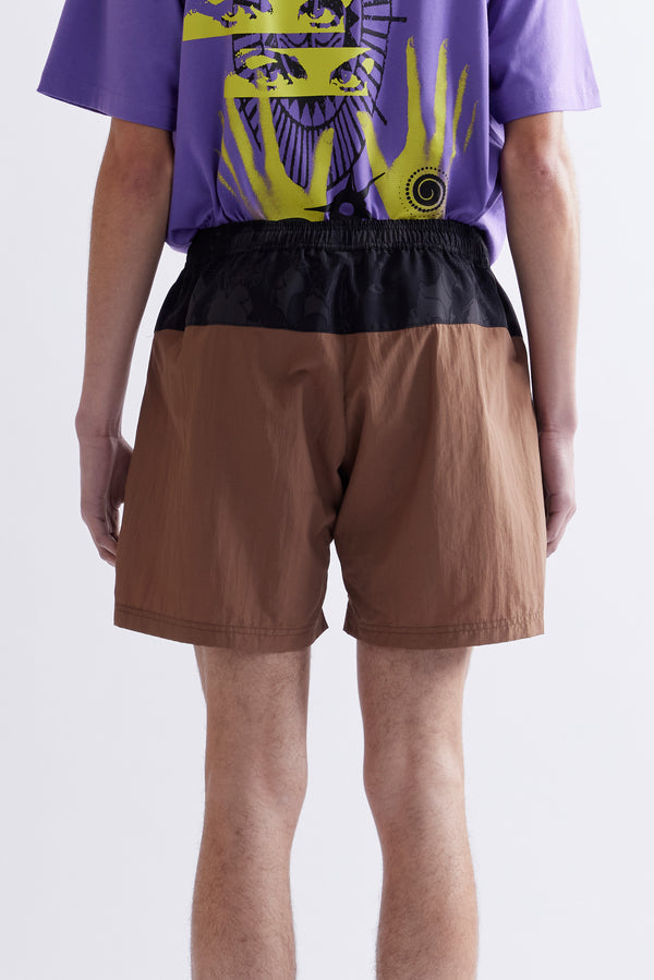 Pam Perks And Mini LUNACY FREE WHEELING TRACK SHORTS - BROWN