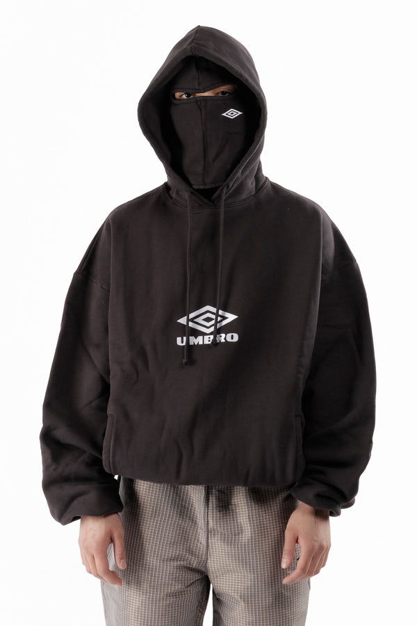 Pam Perks And Mini Og Logo Masked Hoodie Washed Black