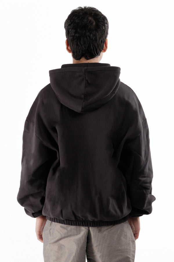 Pam Perks And Mini Og Logo Masked Hoodie Washed Black