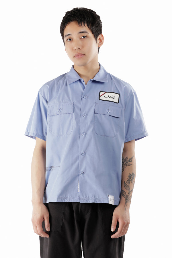 pam perks and mini CLASSIC WORK SHIRT SS-1 BLUE
