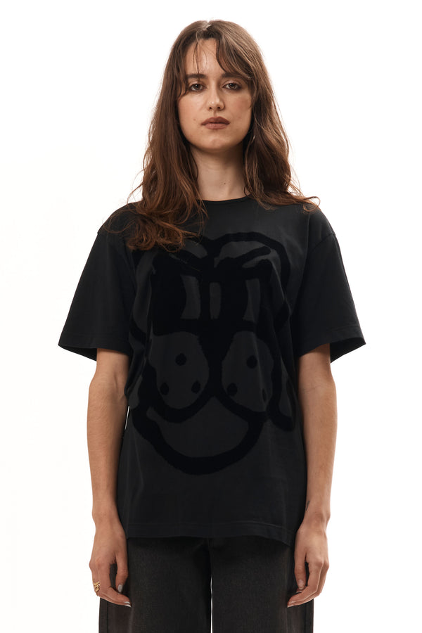 pam perks and mini FLOCKED PUP SS TEE