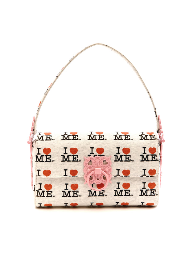 Pam Perks And Mini GREY I HEART ME LOCK HANDBAG